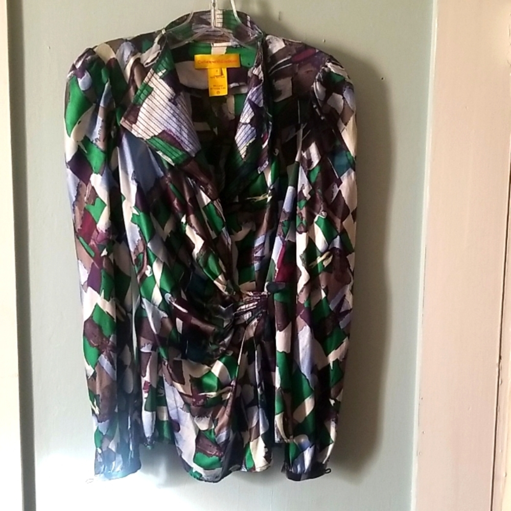 Catherine Malandrino silk wrap blouse